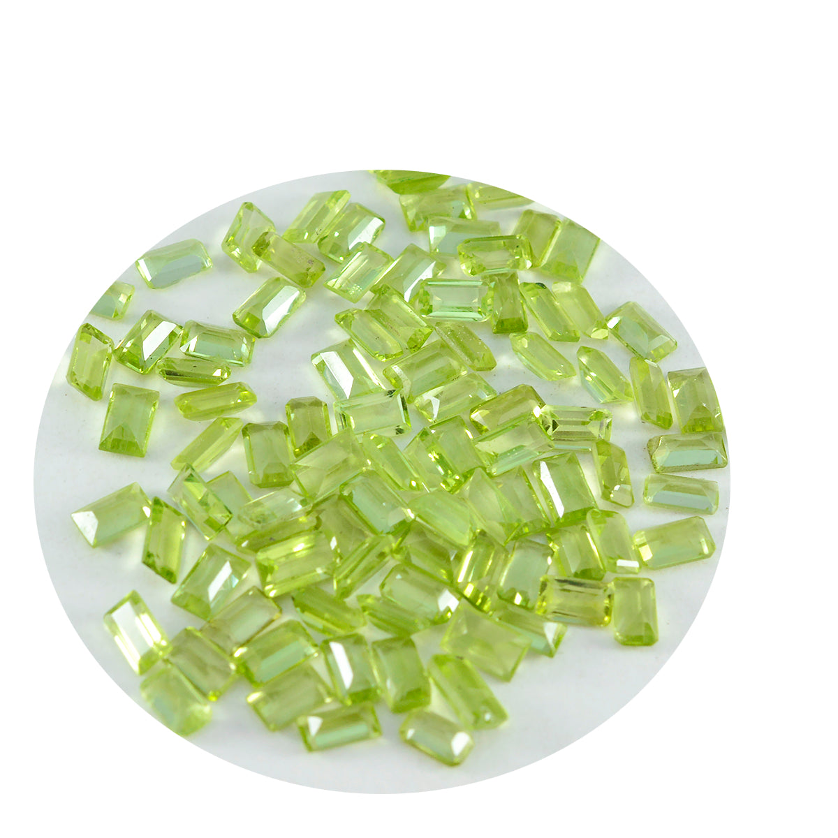 Peridot 1PC Small 6x9 MM Emerald Faceted Green Shine Semi Precious Loose Gemstones