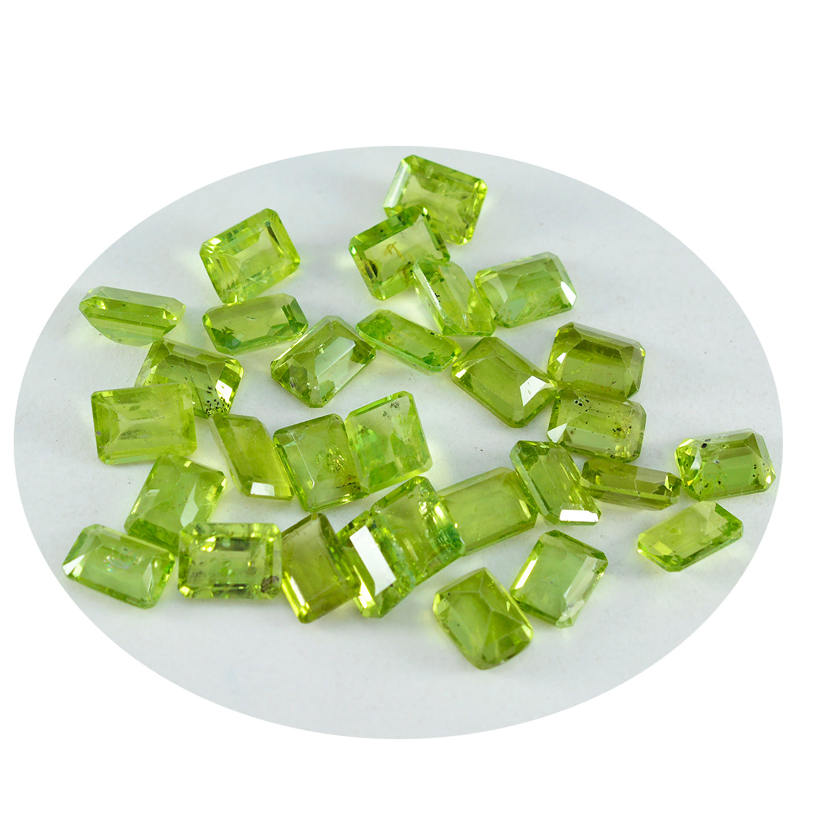 Peridot 1PC Small 6x8 MM Emerald Faceted Green Lustrous Semi Precious Loose Gemstone Secondary image