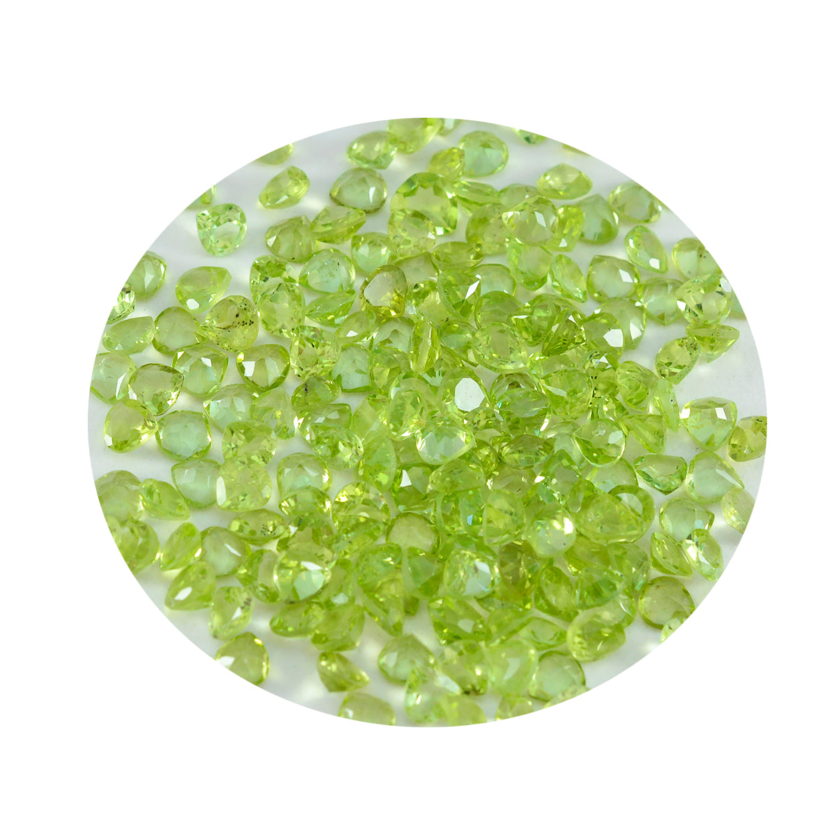 Peridot 10PC Tiny 4x4 MM Heart Faceted Green Brilliant Semi Precious Loose Gemstones Immagine secondaria del prodotto