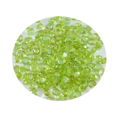 Peridot 10PC Tiny 4x4 MM Heart Faceted Green Brilliant Semi Precious Loose Gemstones