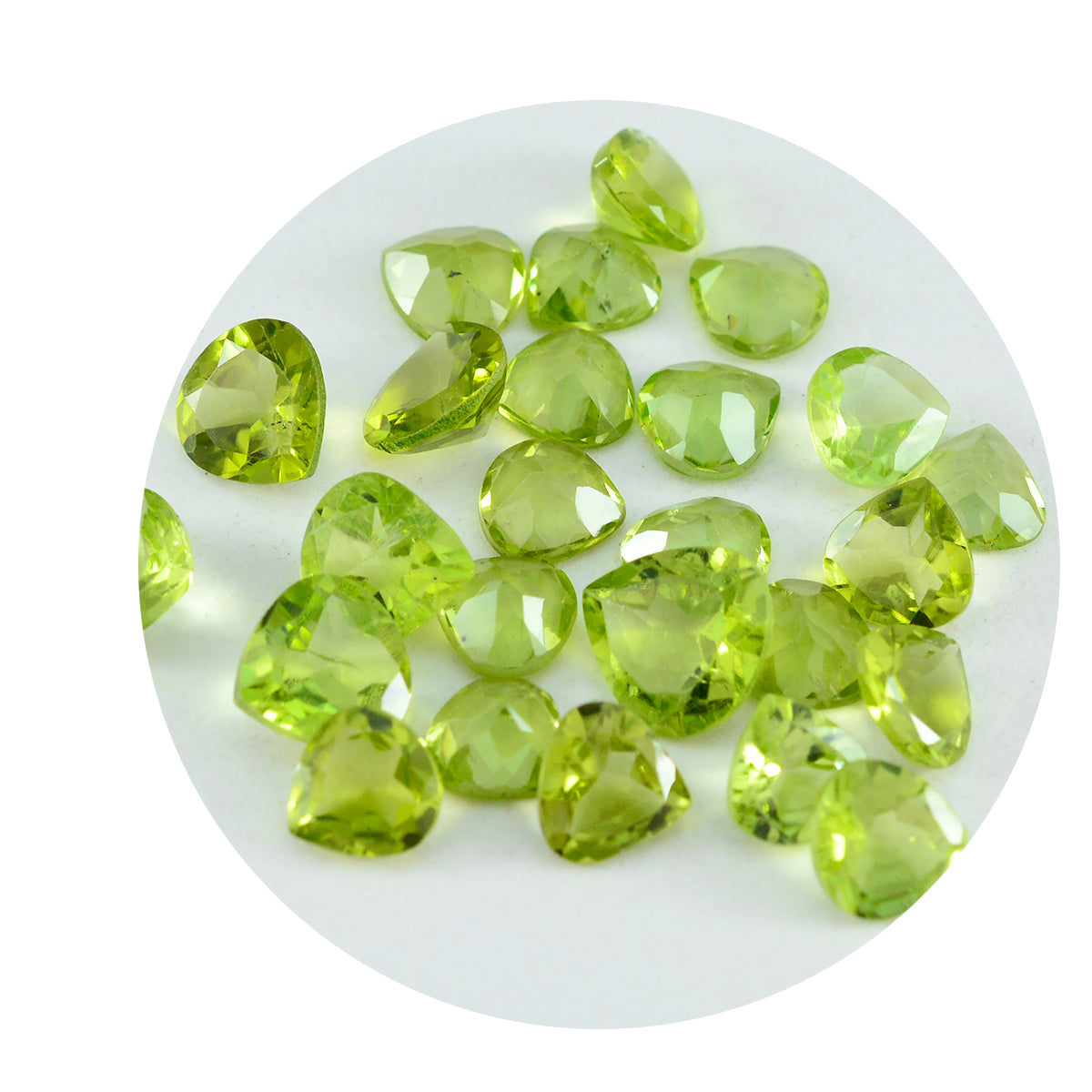 Peridot 10PC Tiny 3x3 MM Heart Faceted Green Fiery Semi Precious Loose Gemstone