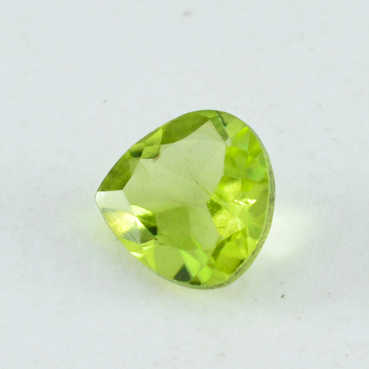 Peridot 1PC Large 10x10 MM Heart Faceted Green Shine Semi Precious Loose Gems