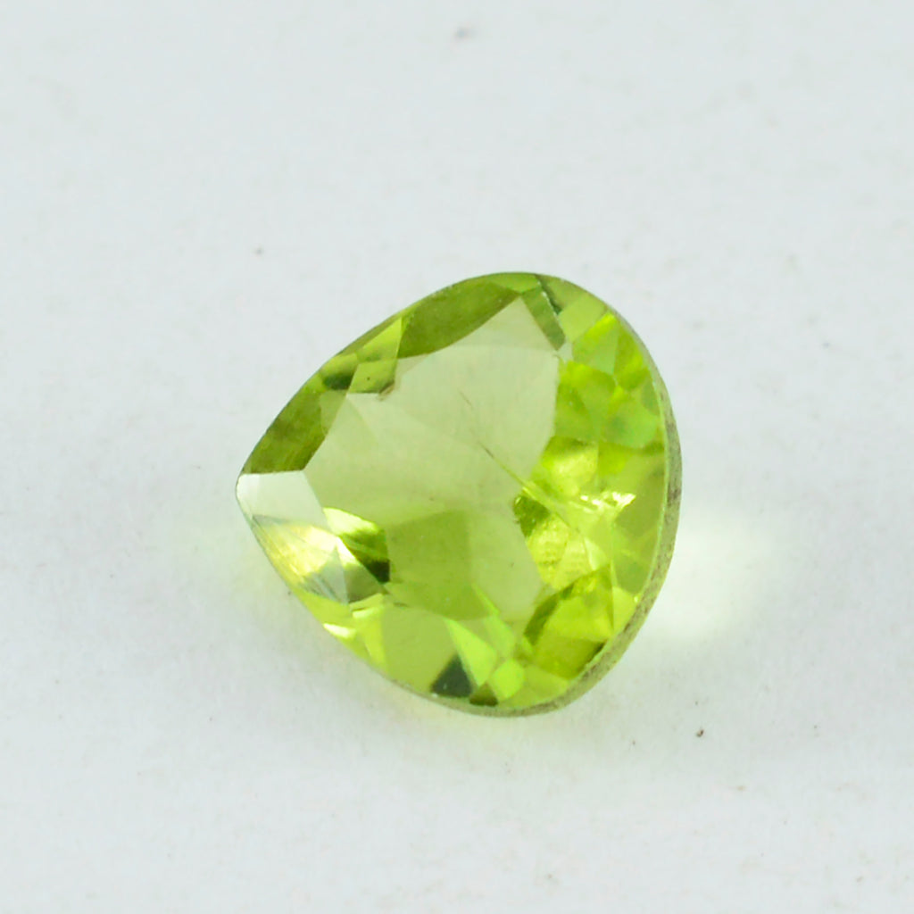 Peridot 1PC Chunky 15x15 MM Heart Faceted Green Superior Semi Precious Loose Gemstone