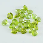 Peridot 10PC Tiny 4x4 MM Heart Faceted Green Brilliant Semi Precious Loose Gemstones