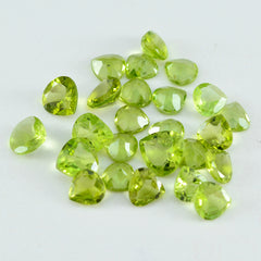 Peridot 10PC Tiny 4x4 MM Heart Faceted Green Brilliant Semi Precious Loose Gemstones