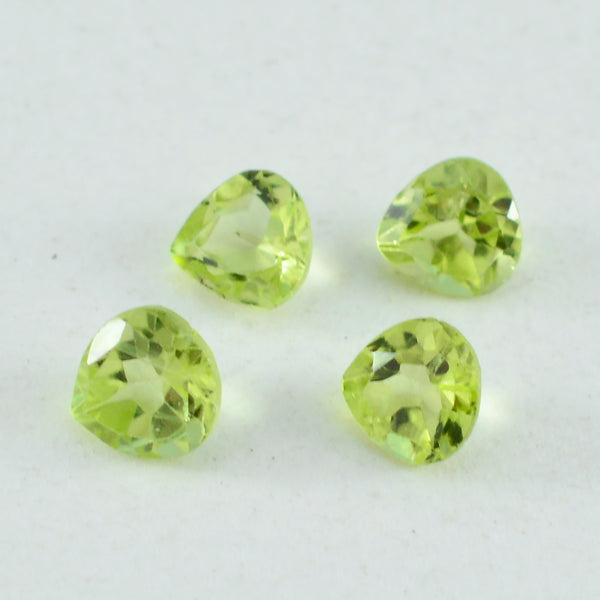Peridot 1PC Medium 9x9 MM Heart Faceted Green Lustrous Semi Precious Gems
