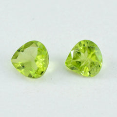 Peridot 1PC Small 7x7 MM Heart Faceted Green Splendid Semi Precious Loose Gemstone