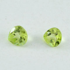 Peridot 1PC Small 8x8 MM Heart Faceted Green Luster Semi Precious Loose Gemstones