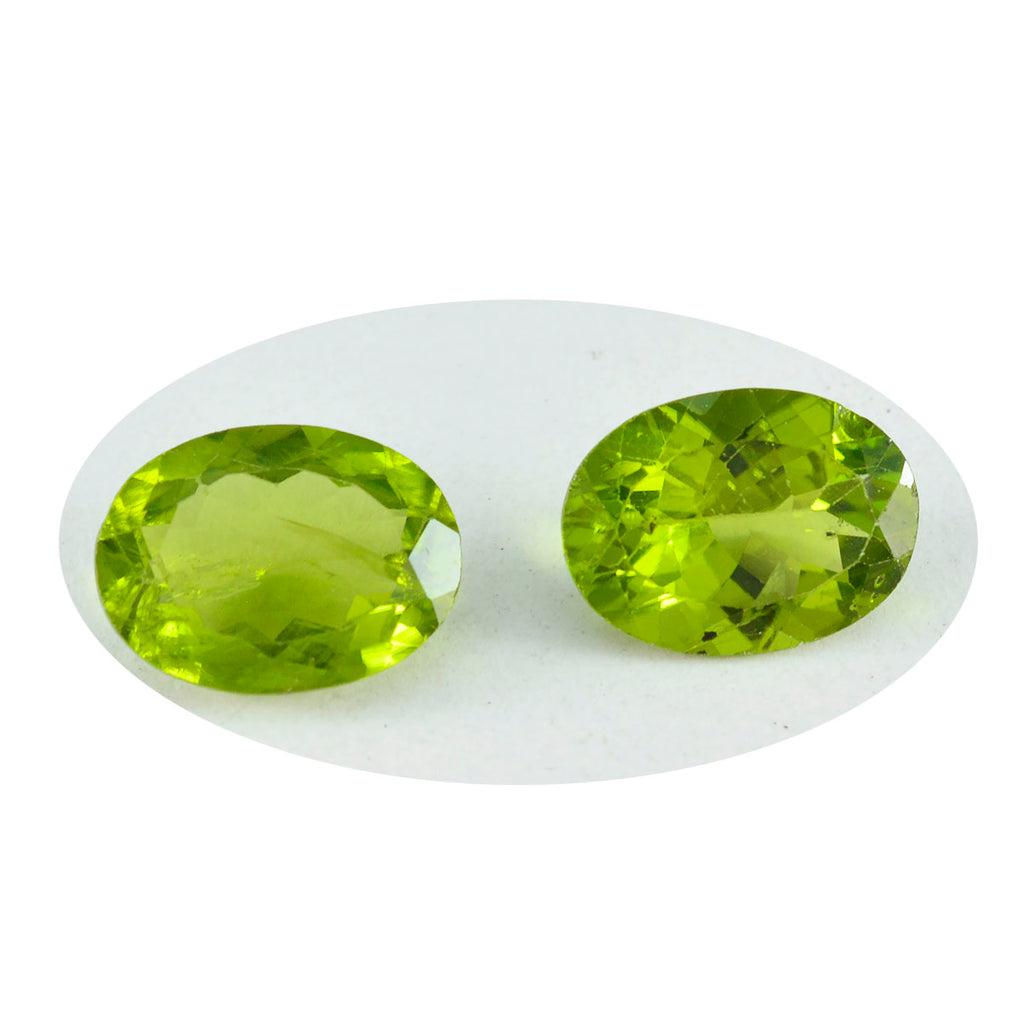 Peridot 1PC Large 10x14 MM Oval Faceted Green Fine Semi Precious Loose Gemstone