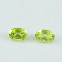 Peridot 1PC Small 6x8 MM Oval Faceted Green Fiery Semi Precious Loose Gemstone