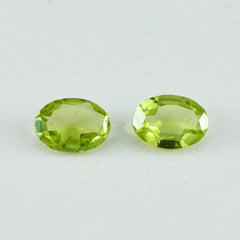 Peridot 1PC Medium 7x10 MM Oval Faceted Green Polished Semi Precious Loose Gems