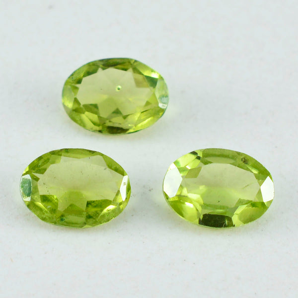 Peridot 1PC Medium 7x10 MM Oval Faceted Green Polished Semi Precious Loose Gems