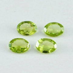 Peridot, 1 Stück, klein, 7 x 9 mm, oval, facettiert, grün, funkelnd, Halbedelsteine