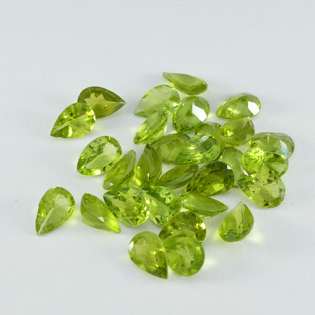 Peridot 1PC Chunky 15x20 MM Pear Faceted Green Shine Semi Precious Loose Gemstones