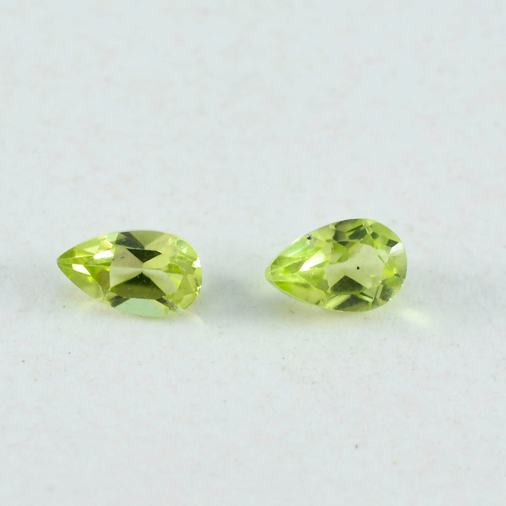Peridot 1PC Tiny 3x5 MM Pear Faceted Green Shine Semi Precious Loose Gems