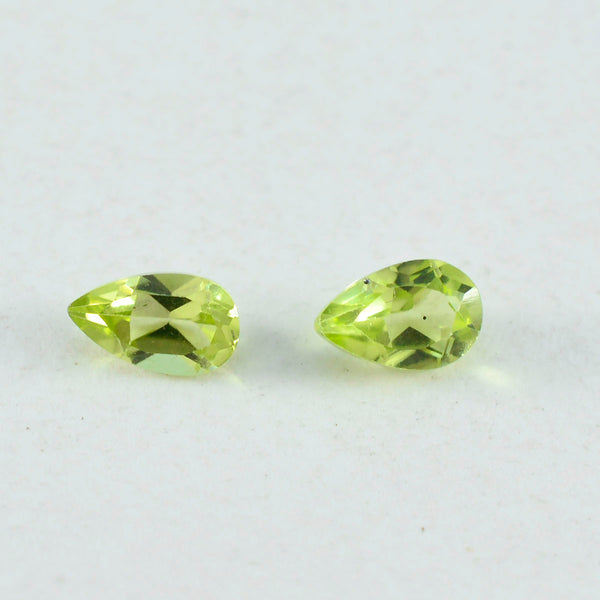 Peridot 1PC Tiny 3x5 MM Pear Faceted Green Shine Semi Precious Loose Gems