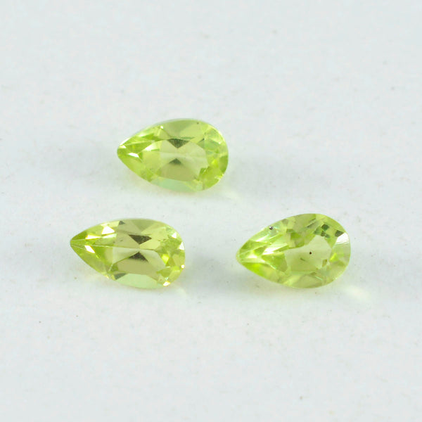 Peridot 1PC Tiny 3x5 MM Pear Faceted Green Shine Semi Precious Loose Gems