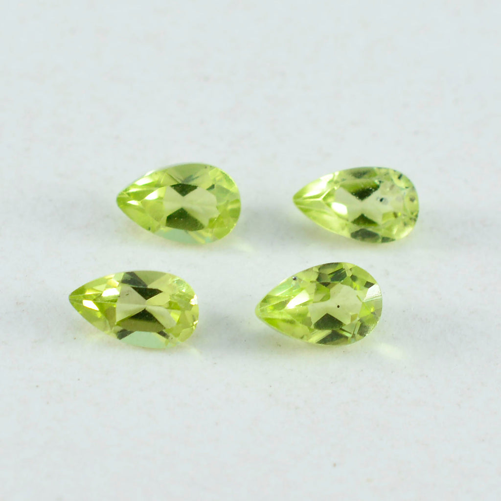 Peridot 1PC Tiny 3x5 MM Pear Faceted Green Shine Semi Precious Loose Gems