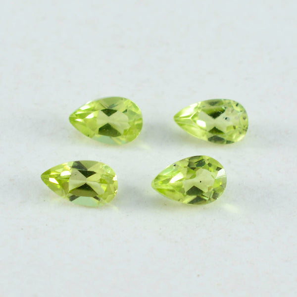 Peridot 1PC Small 6x8 MM Pear Faceted Green Natural Semi Precious Gems