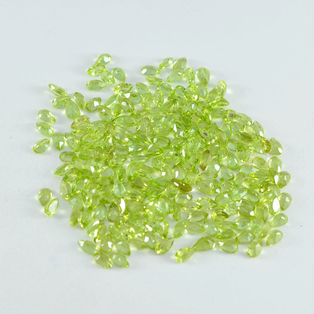 Peridot 1PC Tiny 4x6 MM Pear Faceted Green Fine Semi Precious Loose Gemstone