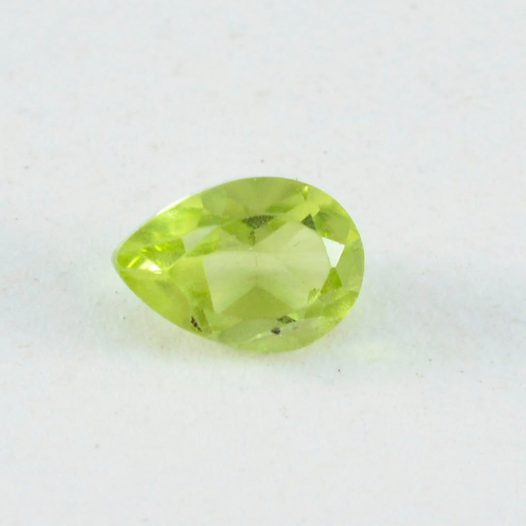Peridot 1PC Tiny 5x7 MM Pear Faceted Green High Quality Semi Precious Loose Gemstones