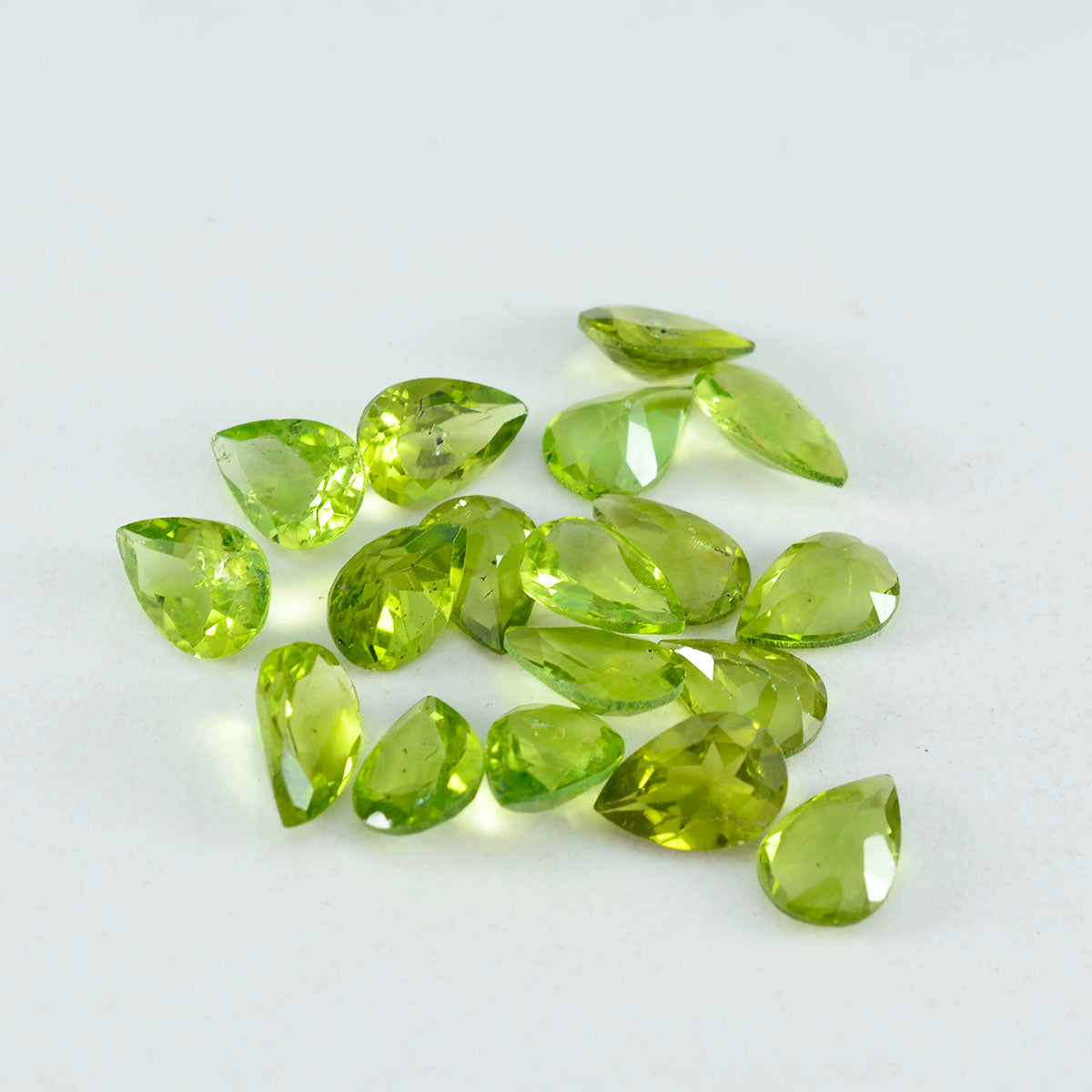 Peridot 1PC Small 6x8 MM Pear Faceted Green Natural Semi Precious Gems