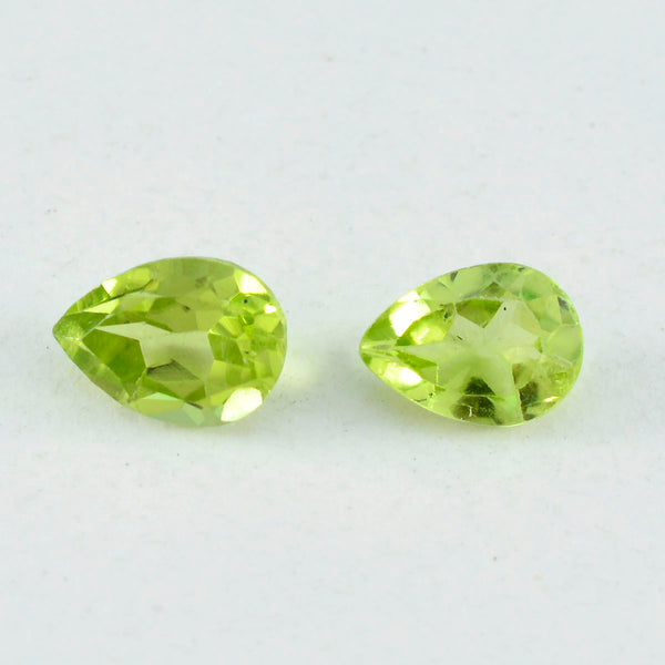 Peridot 1PC Large 10x12 MM Pear Faceted Green Polished Semi Precious Loose Gemstones