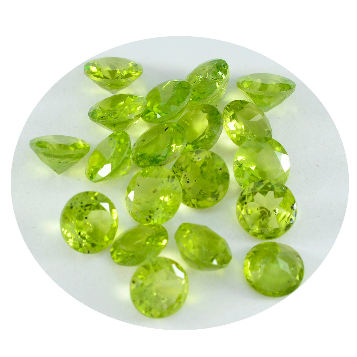 Peridot 1PC Small 8x8 MM Round Faceted Green Luster Semi Precious Loose Gemstones