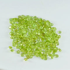 Peridot 10PC Tiny 4x4 MM Round Faceted Green Brilliant Semi Precious Loose Gemstones