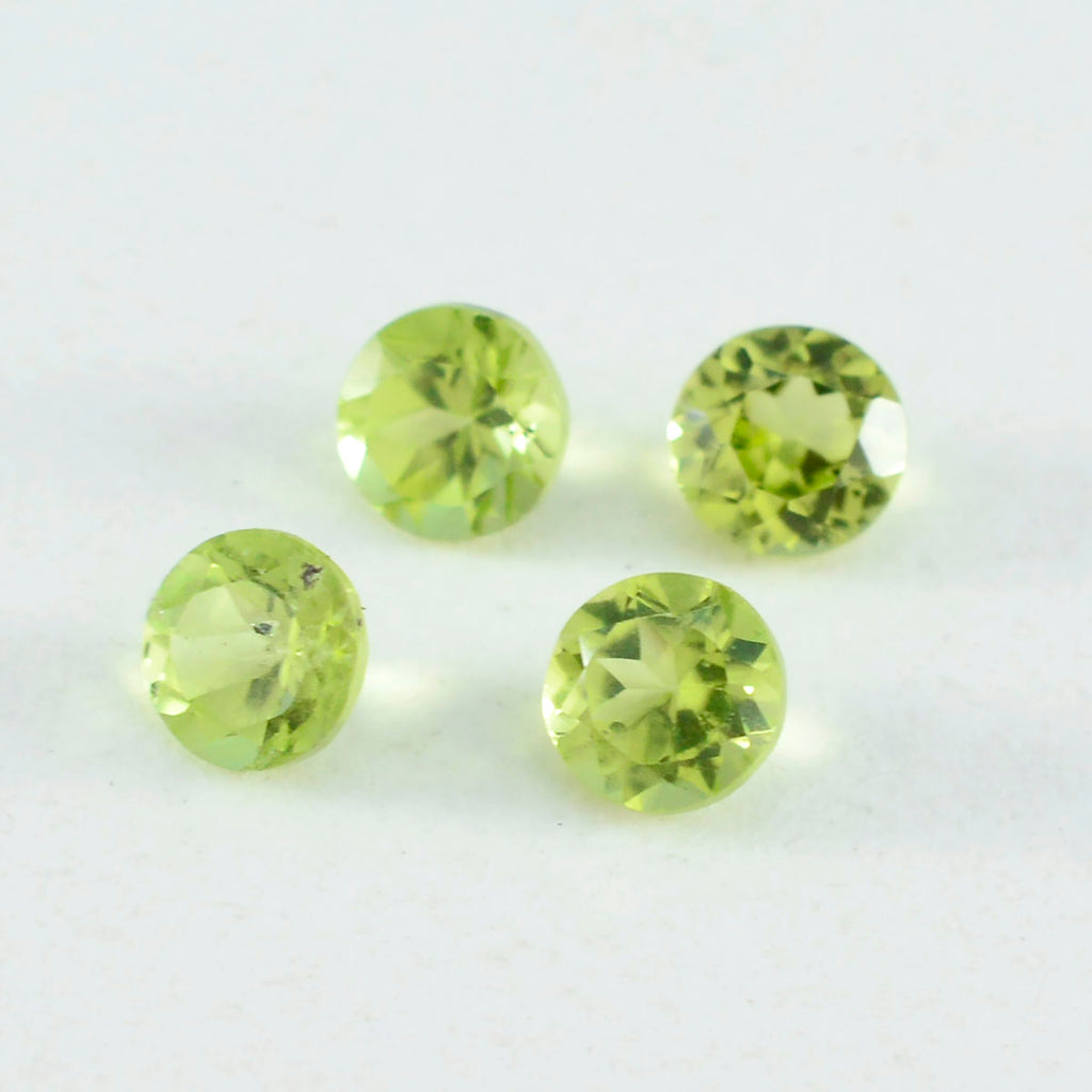 Peridot 1PC Tiny 5x5 MM Round Faceted Green Sparkling Semi Precious Gems