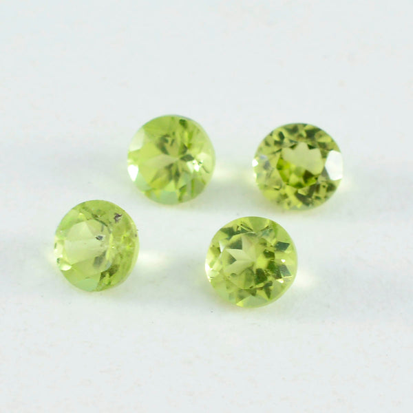 Peridot 1PC Tiny 5x5 MM Round Faceted Green Sparkling Semi Precious Gems