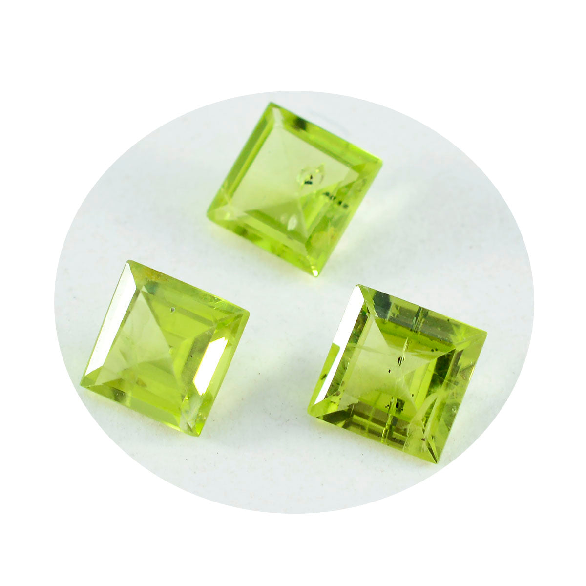 Peridot 1PC Chunky 15x15 MM Square Faceted Green Superior Semi Precious Loose Gemstone