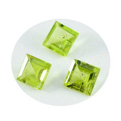 Peridot 1PC Chunky 15x15 MM Square Faceted Green Superior Semi Precious Loose Gemstone