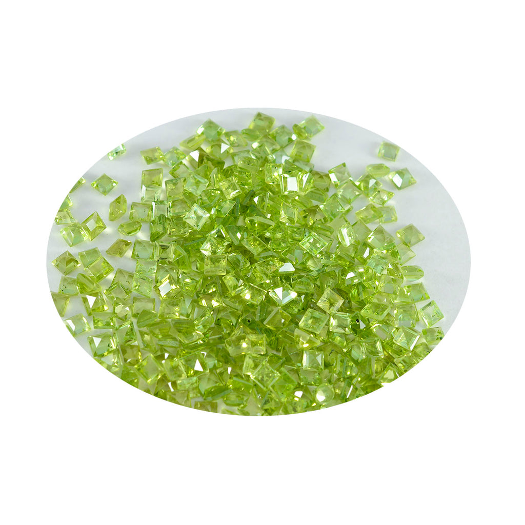 Peridot 1PC Tiny 5x5 MM Square Faceted Green Sparkling Semi Precious Gems