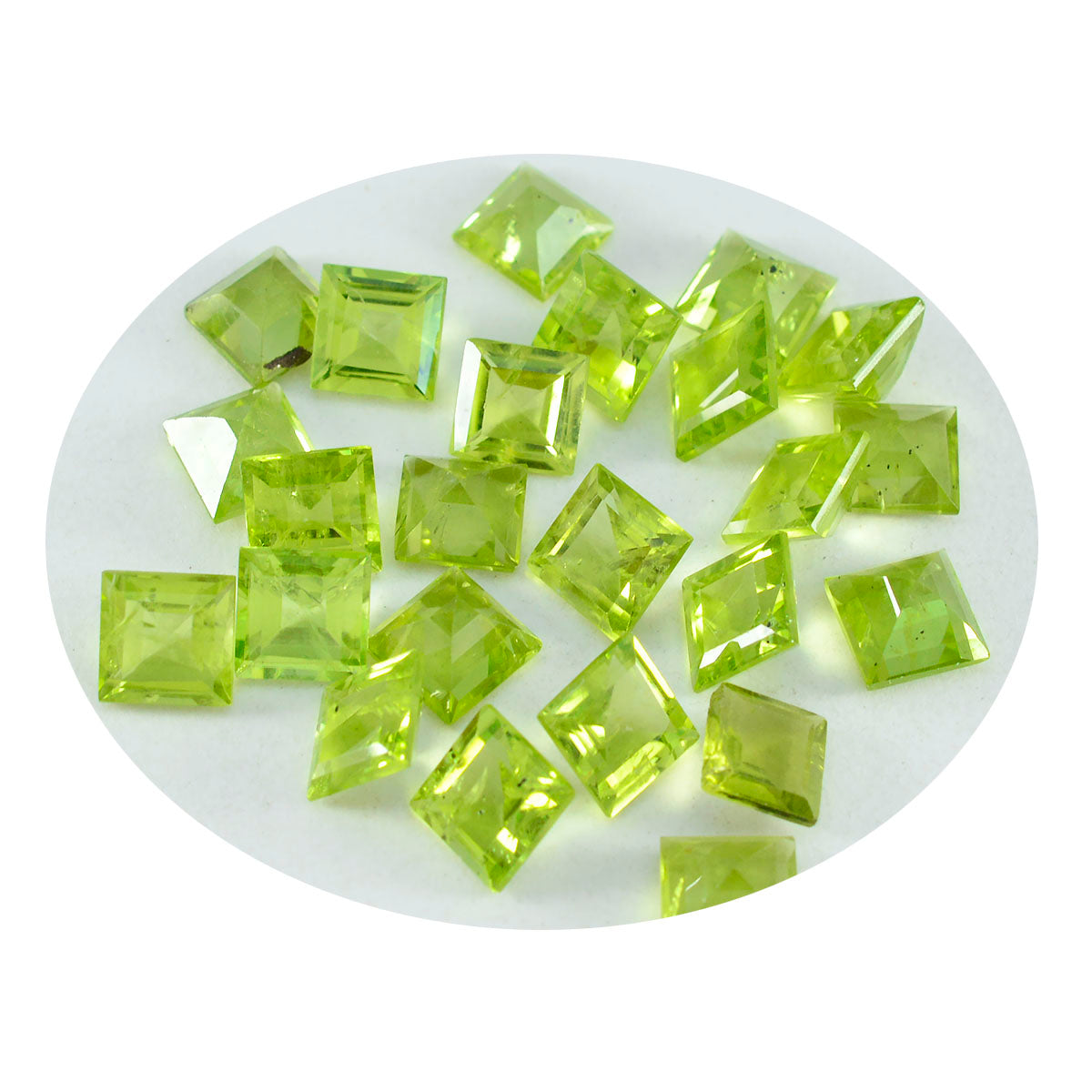 Peridot 1PC Small 8x8 MM Square Faceted Green Luster Semi Precious Loose Gemstones