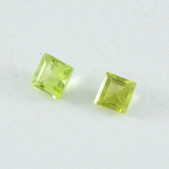 Peridot 1PC Tiny 5x5 MM Square Faceted Green Sparkling Semi Precious Gems