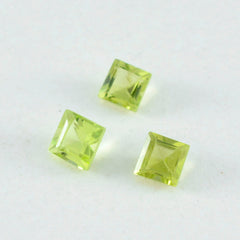 Peridot 1PC Small 8x8 MM Square Faceted Green Luster Semi Precious Loose Gemstones
