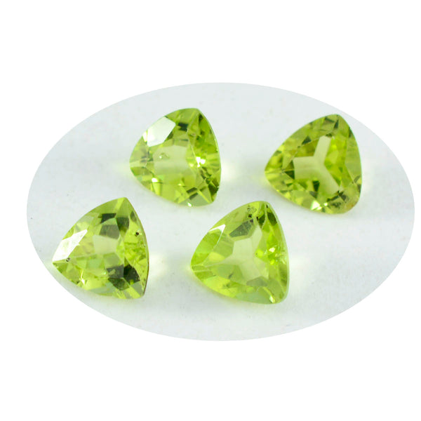 Peridot 1PC Large 10x10 MM Triangle Faceted Green Shine Semi Precious Loose Gems