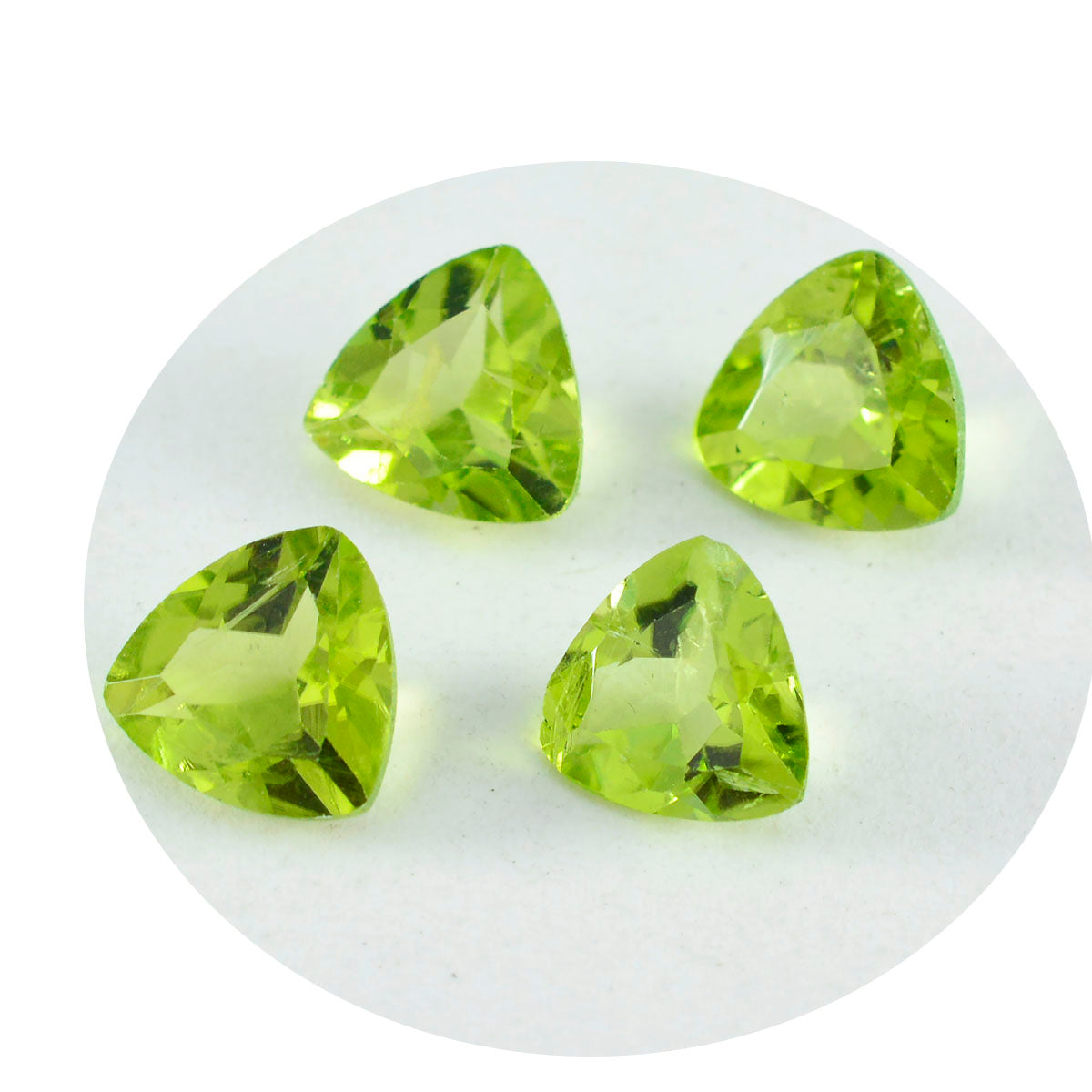 Peridot 1PC Tiny 6x6 MM Triangle Faceted Green Polished Semi Precious Loose Gems