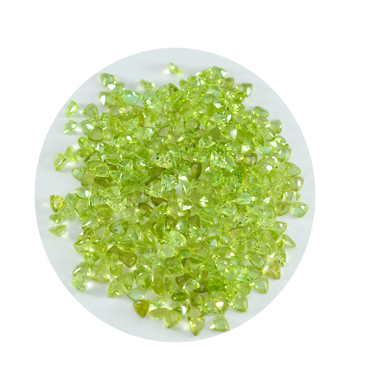 Peridot 1PC Winzige 5x5 MM Dreieck Facettierte Grüne Funkelnde Halbedelsteine Zweitbild