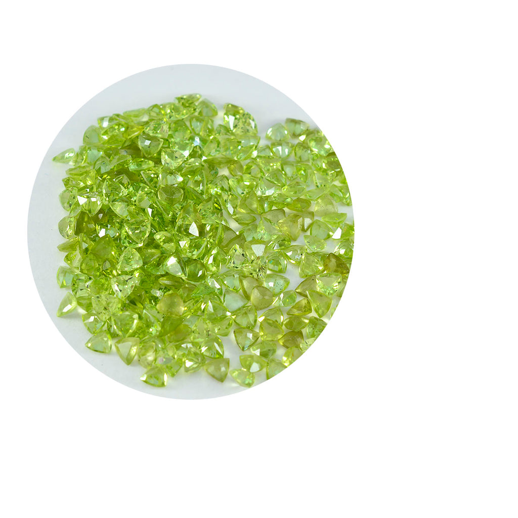 Peridot 1PC Tiny 6x6 MM Triangle Faceted Green Polished Semi Precious Loose Gems