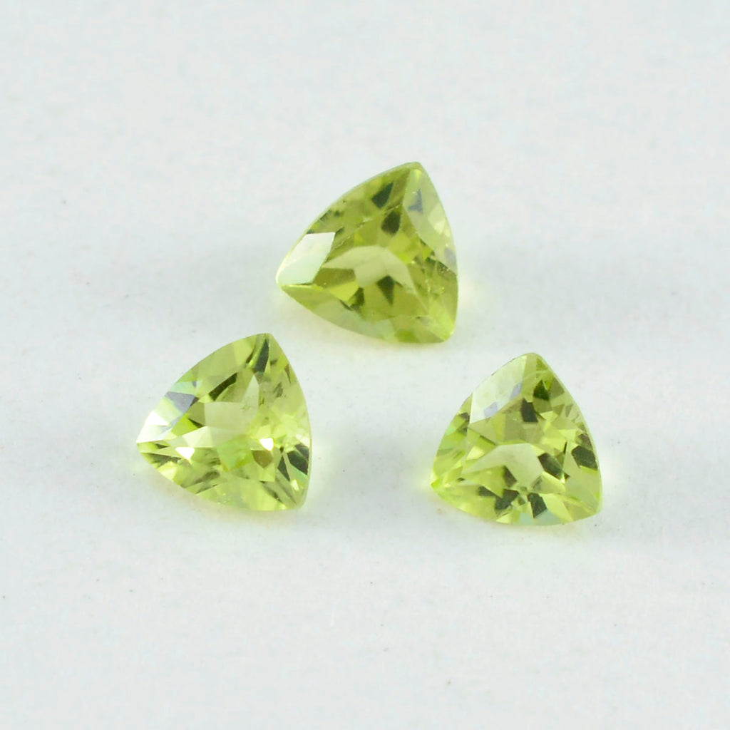 Peridot 1PC Tiny 6x6 MM Triangle Faceted Green Polished Semi Precious Loose Gems