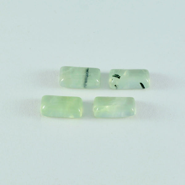 Prehnite 10PC Tiny 4x8 MM Baguette Cabochon Green Splendid semi Precious Loose Gemstone