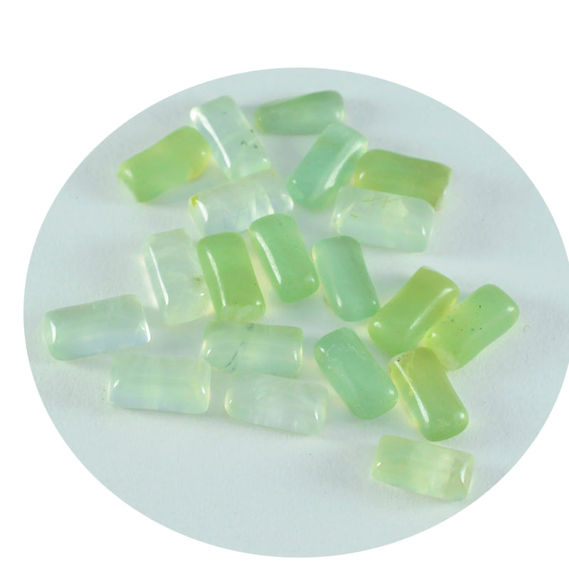 Prehnite 1PC Medium 7x14 MM Baguette Cabochon Green Shine semi Precious Precious Gemstone
