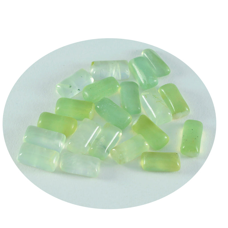 Prehnite 10PC Tiny 4x8 MM Baguette Cabochon Green Splendid semi Precious Loose Gemstone