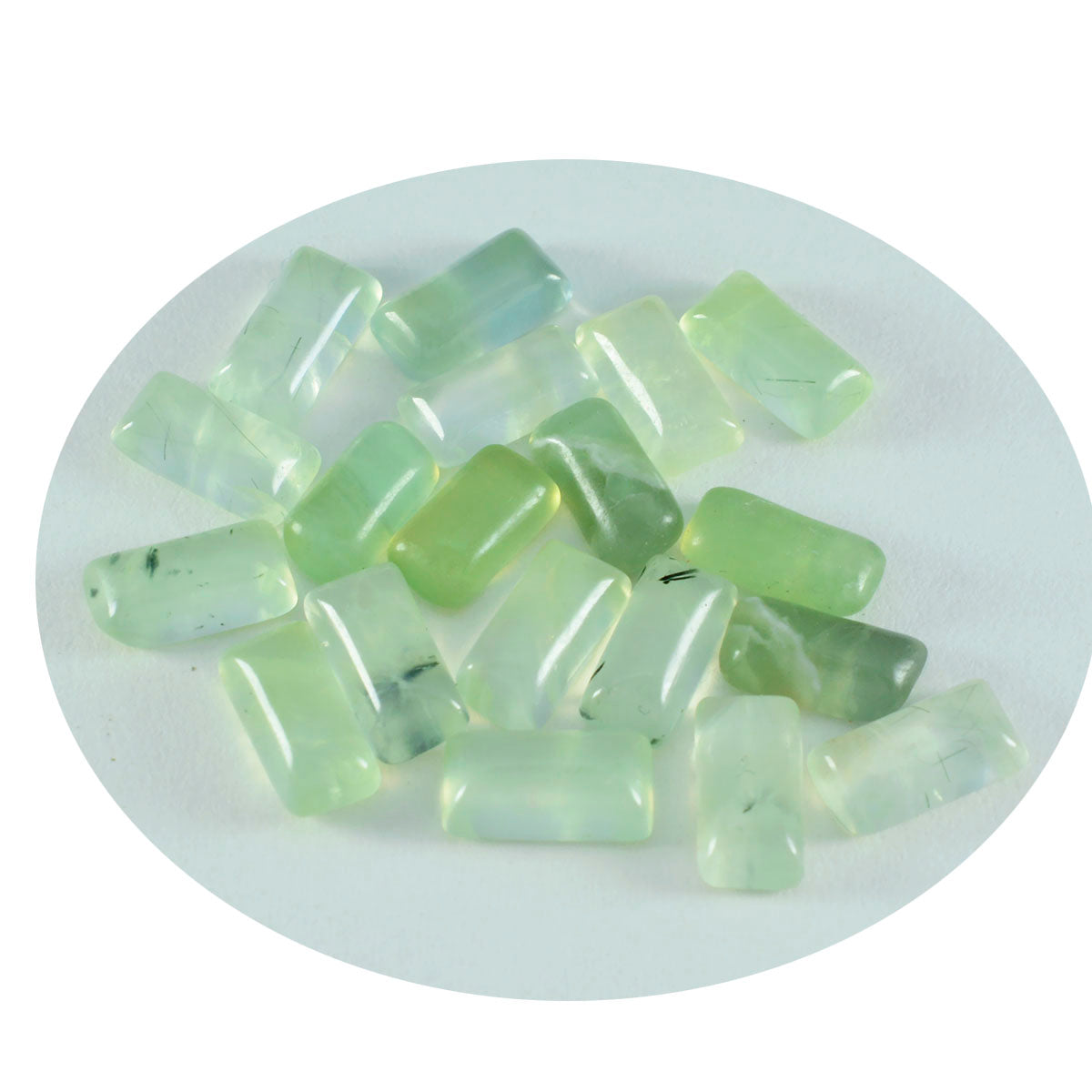 Prehnite 1PC Medium 7x14 MM Baguette Cabochon Green Shine semi Precious Precious Gemstone