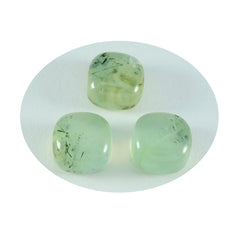 Prehnite 1PC Large 10x10 MM Cushion Cabochon Green Sparkling semi Precious Gems