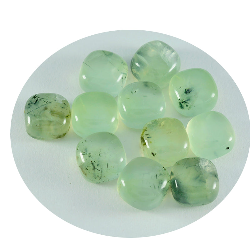 Prehnite 1PC Small 7x7 MM Cushion Cabochon Green Pure semi Precious Loose Gemstones Imagen secundaria del producto