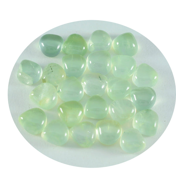 Prehnite 1PC Tiny 6x6 MM Heart Cabochon Green Shine semi Precious Loose Gemstones