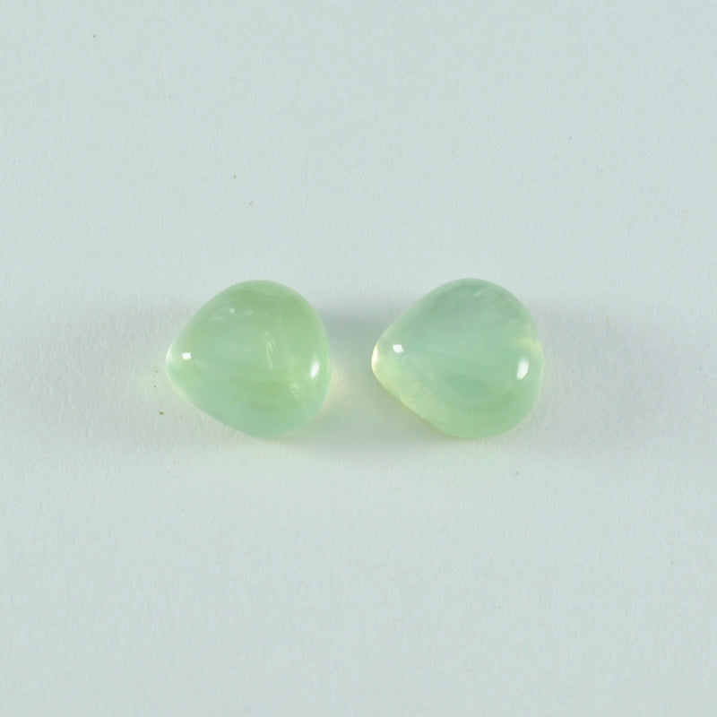 Prehnite 1PC Large 10x10 MM Heart Cabochon Green Genuine semi Precious Loose Gems